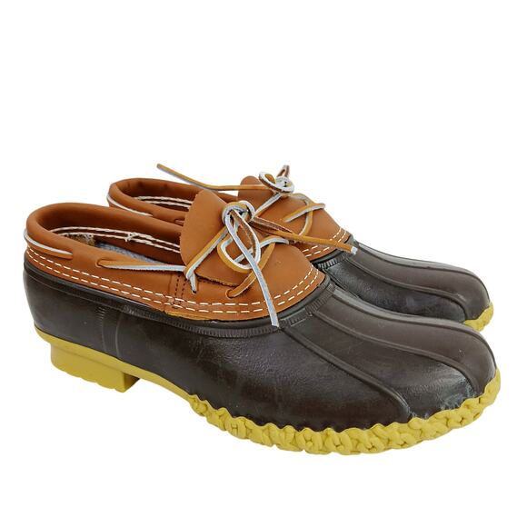 L.L. Bean Women's SZ 11N Bean Shoe Boots Rubber Mocs Tan/Brown Gum - Picture 1 of 8